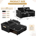 Black Velvet Luxe Sleeper Sofa Bed USBChargingPort