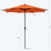 9FT Lyon Outdoor Patio Umbrella Outdoor Table Umbrella with Crank Market Umbrella 8 Sturdy Ribs UV Protection Waterproof and Push Button Tilt for Garden Deck Backyard Pool,Orange