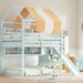 Full Size Bunk Bed With Slide EmeraldGreenFinishCoat