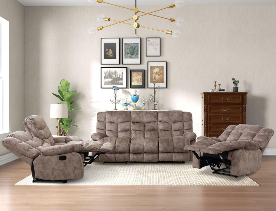 Manual Loveseat Recliner, 2 Seat Recliner Sofa Chair with Armrest and Overstuffed Backrest, Couch Set for Living Room, Bedroom, Office, Light Brown