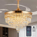 48" Crystal Retractable Ceiling Fan with Light - (Glam, Gold)