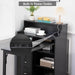 Fold Out Desk,Folding Desk with Storage,Lockable Drawers & Shelves, Built-In Power Outlet,Hidden Desk for Study and Home Office