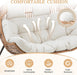 Wicker Double Egg Chair PE Rattan with Thicken Padded Cushion, 2 Person Oversized Patio Lounge Loveseat Chair for Outdoor, Indoor, Balcony, Backyard, Garden, Beige