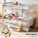 Grey SolidWood Twin Loft Bunk Bed BuiltInStorageDrawers