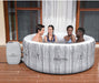 Saluspa Fiji Airjet 2 to 4 Person Inflatable Hot Tub round Portable Outdoor Spa with 120 Soothing Airjets and Cover, Gray