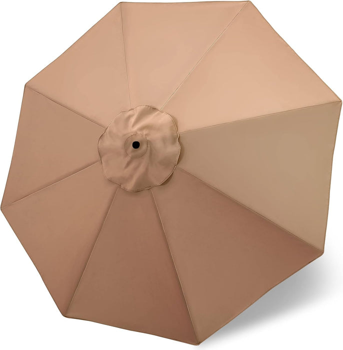 Patio Umbrella 9 Ft Replacement Canopy for 8 Ribs-Khaki