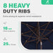 9FT 3 Tier Patio Umbrella Outdoor Market Umbrella Table Umbrellas with 8 Ribs 1.5 Pole Push Button Tilt and Crank UV Protection for Garden,Navy