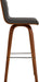 Vienna Mid-Century Modern 30" Bar Height Barstool Faux Leather Wood Finish, Grey/Walnut