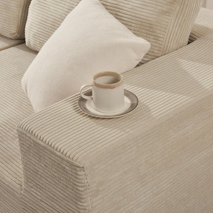 106 Inch Cloud Sectional Sofa Beige ContemporarySofa