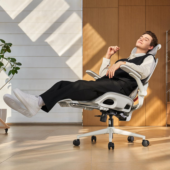 B100 PRO Ergonomic Office Chair with Footrest, 4D Flip-Up Armrests