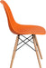 Elon Series Orange Plastic Chair with Wooden Legs for Versatile Kitchen, Dining Room, Living Room, Library or Desk Use