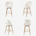 Swivel Bar Stools Set of 2, Counter Height Barstools for Kitchen Island, 26" Seat Height Bar Chairs for Dining Room, Velvet Upholstered Bar Stool with Back and Footrest, White