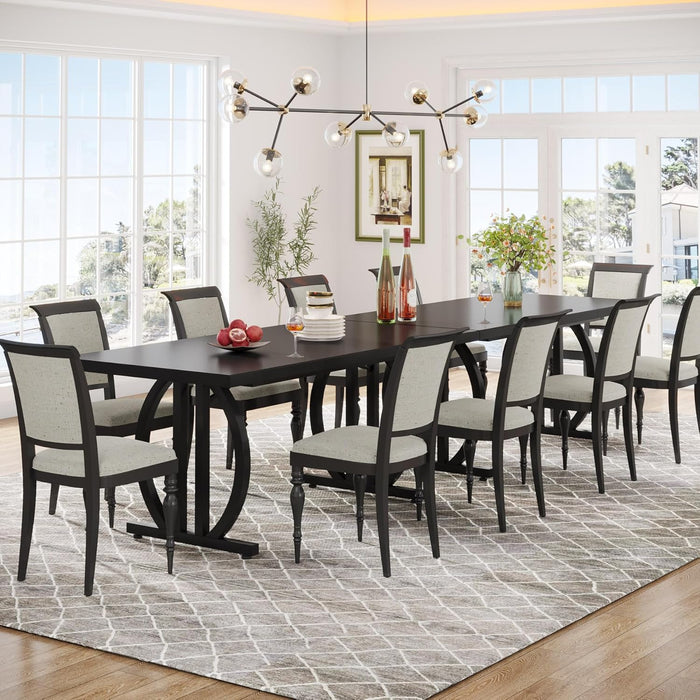 Modern Dining Table for 4-6 People, 63" Large Rectangular Kitchen Table with Geometric Legs, Unique Dinner Table Kitchen & Dining Room Furniture