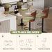 Swivel Bar Stools Set of 4,Adjustable Height Bentwood Barstools | Easy-Clean Faux Leather Upholstered Seat, Back & Footrest, Mid-Century Modern Bar Chair for Kitchen Island, Counter, Green