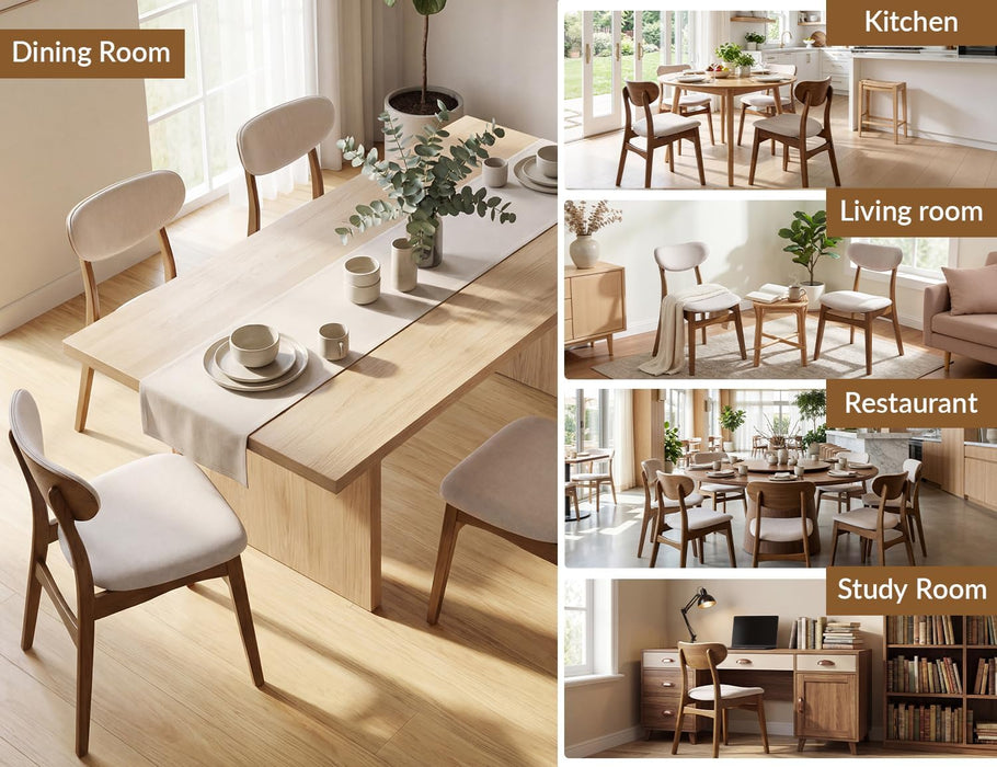 Wooden Dining Chairs Set of 4, Farmhouse Kitchen Chairs