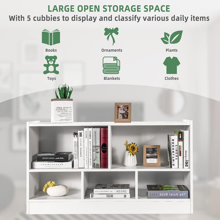 White 44 Inches Multifunctional Engineered Cube Bookcase