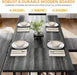 63 Inch Dining Table Set for 6-8 People 6-Piece Large Kitchen Table Set with 2 Benches and 4 Chairs Farmhouse Rectangular Dining Room Table for Kitchen Dining Room Apartment Dark Grey