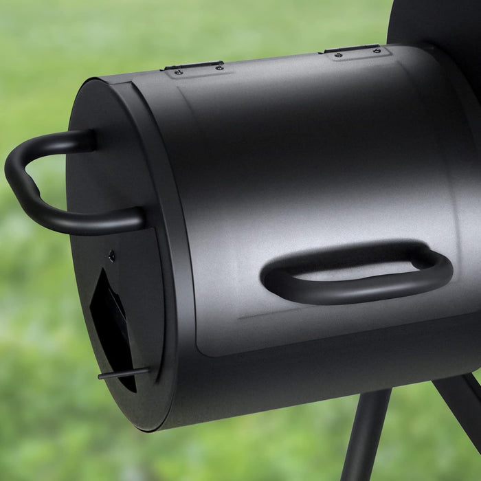 Outdoor Charcoal Grill with Smoker,  14Inch Wide Charcoal Grill with Offset Smoker for Backyard Party Cooking, 438 Sq.In. BBQ Cooking Surface,Black