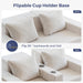 Beige Foldable Convertible Sleeper Sofa With CupHolders
