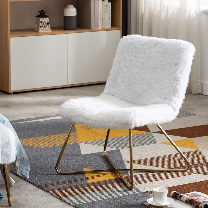 Faux Fur Upholstered Living Room Chair