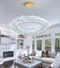 23.6'' Modern LED Ring Pendant Light Dimmable Crystal Chandelier for Dining Room Living Room Bedroom Gold