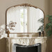 Gold Large Fireplace Mirror: 48"X33" Baroque Vintage Arched Mirror