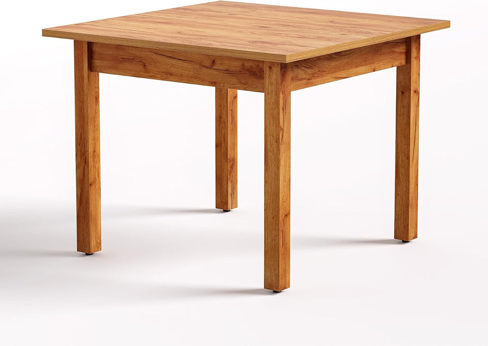 39 Inches Square Dining Table for 4 People, Brown Wooden Kitchen Table Small Dinner Table, Modern Dining Room Tables for Living Room, Kitchen, Oak Brown