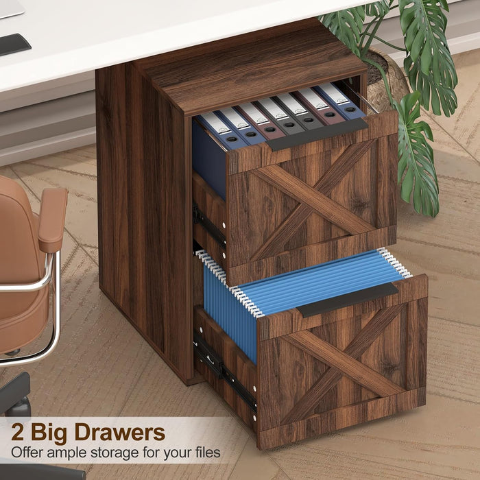 Wood Filing Cabinet, 2 Drawer File Cabinet for Home Office