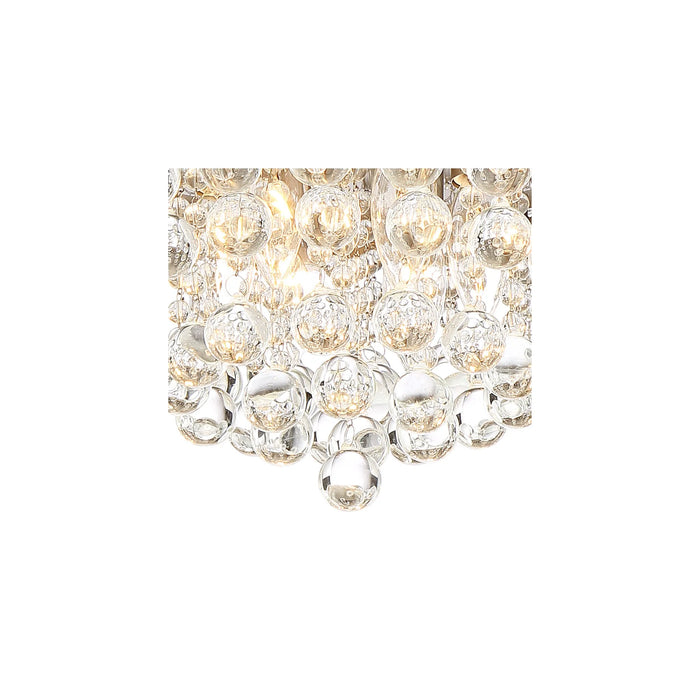 Luxury Ceiling Light Flush Mount Fixture Brushed Nickel 15 1/4" Wide Crystal Droplets for Bedroom Hallway