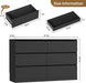 Dresser with 6 Drawers, Chest of Drawers with Hidden Drawer, Black