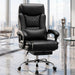 Ergonomic Office Chair Executive PU Leather High Back, 400Lbs Heavy Duty Reclining Desk Chair with Footrest, Adjustable Lumbar Support, Padded Armrests, Wide Seat, Black