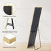 Gold Full Length Mirror 59"X16.5" Full Body Floor Mirror for Bedroom or Cloakroom, Can Stand Alone, Hang or Lean against Wall, Tall Wall Mirrors with Stand and Sleek Aluminum Alloy Thin Frame