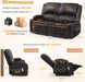 Upgraded Power Loveseat Reclining Couch, Reclining Loveseat Sofa RV Couch with Removable Armrest and Remote Control, Velvet Wall Hugger Home Theater Seating with 2-Tier Cushions, Storage (Pu,Brown)