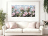 Flower Wall Art Canvas Art Wall Decor, Floral Painting Textured Picture Living Room Pink Rose Artwork Large Framed for Bedroom Kitchen Dining Room Home Office Decor 40"X20"