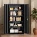 Locking Metal Storage Cabinet 72InchTallBlackFinish
