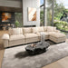158-Inch L-Shaped Sectional Sofa, Comfy Cloud Couch with 4 Throw Pillows and 1 Ottomans, 5-Seater Modular Sectional Sofa Couches for Living Room, Chenille Beige