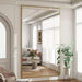 77"X38" Rectangle Full Body Floor Mirrors, Full Length Mirror Hanging or Leaning, Aluminum Alloy Frame Wall Mirror for Bedroom, Dressing Room, Gold