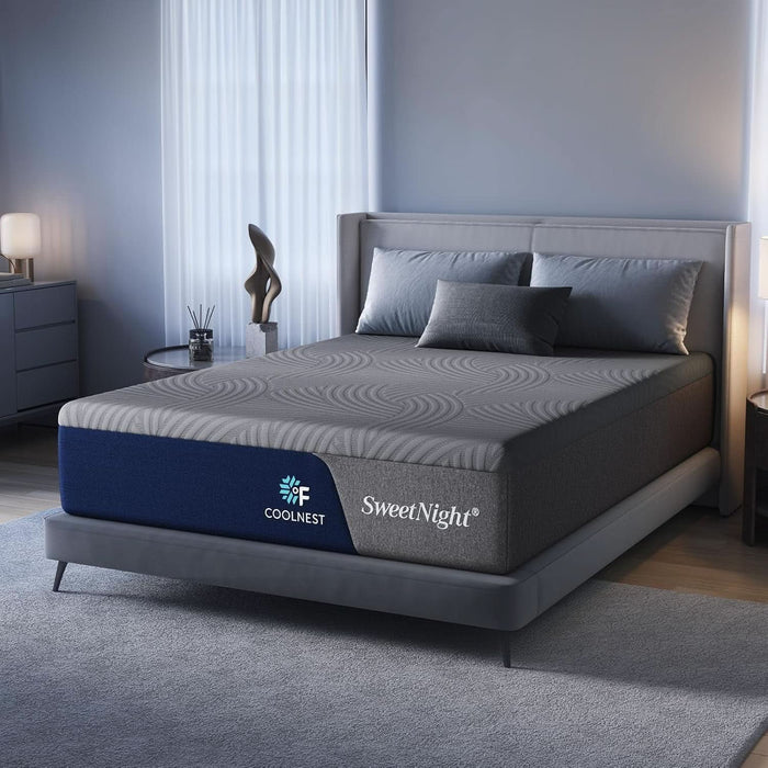 Coolnest Queen Mattress, 14 Inch Cooling Gel Queen Size Memory Foam Mattress for Cool Night Sleep, 5-Zone Ergo Support for Pressure Relief, Medium Firm, Certipur-Us Certified
