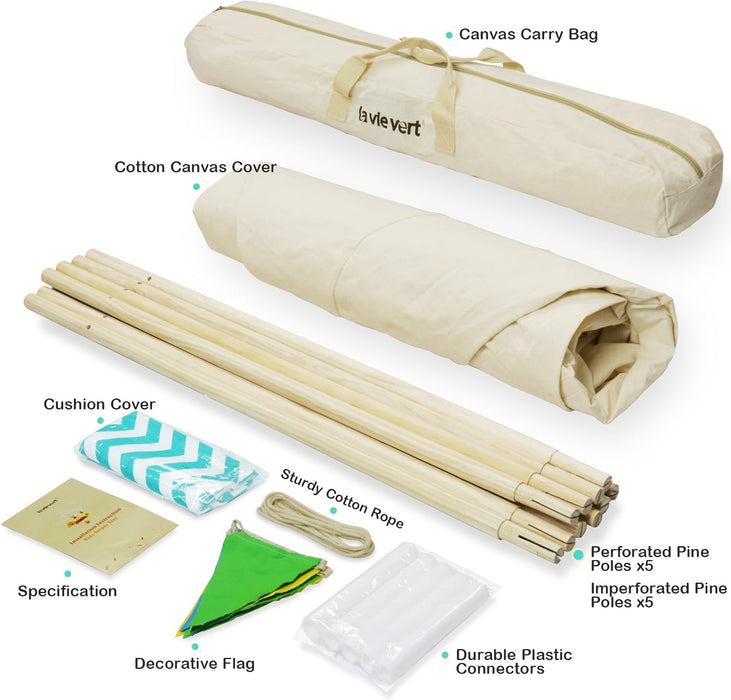 Children Playhouse Huge Indian Canvas Teepee Kids Play House with Two Windows - Comes with a Canvas Carry Bag