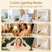 Vanity Mirror with Lights 22"X17", Lighted Makeup Mirror with 10X Magnification 4.5", 3 Color Dimmble Lights, Touch Control, 360° Rotation, Metal Frame, Women'S Gift, for Bedroom/Dressing Room, White