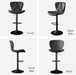 Bar Stools Set of 2,Adjustable Swivel Barstools, Faux Leather Bar Chairs,Upholstered Counter Height with High Backrest for Kitchen Island, Black