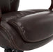Bellamy Executive Office Chair with Memory Foam Cushions, Solid Wood Arms and Base, Waterfall Seat Edge, Bonded Leather, Brown