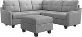 Convertible Sectional Sofa with Storage Ottoman L Shaped Couch for Small Apartment Reversible Sectional Sofa for Living Room,Light Grey