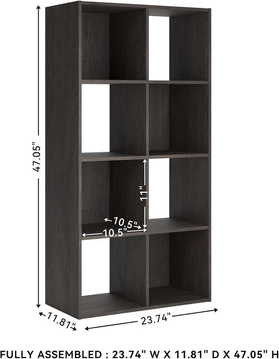 Piperton 8 Cube Storage Organizer or Bookcase, Charcoal