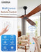 72 Inch Outdoor Ceiling Fan No Light,Solid Wood Ceiling Fans without Lights with Remote Control/Wall Control,Large 3 Blades Walnut Propeller for Patio,Porch,Living Room,Bedroom,Farmhouse