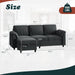 79 Inch Corduroy Upholstered Sectional Sofa Charcoal