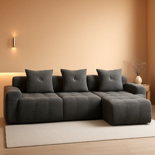 CharcoalGray 101Inch Modular Sectional Sofa With Ottoman