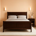 Traditional Full Sleigh Panel Bed, Asian Hardwood and Veneer Construction, Cappuccino Finish, Curved Headboard and Footboard, Classic Design, 47.25"H X 56.25"W X 84.5"D, Bedroom Furniture