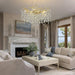 31.5" Tree Branch Chandelier 10-Light Gold Crystal Chandelier