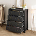 Black Storage Dresser Chest 4 Drawers 37InchesTall